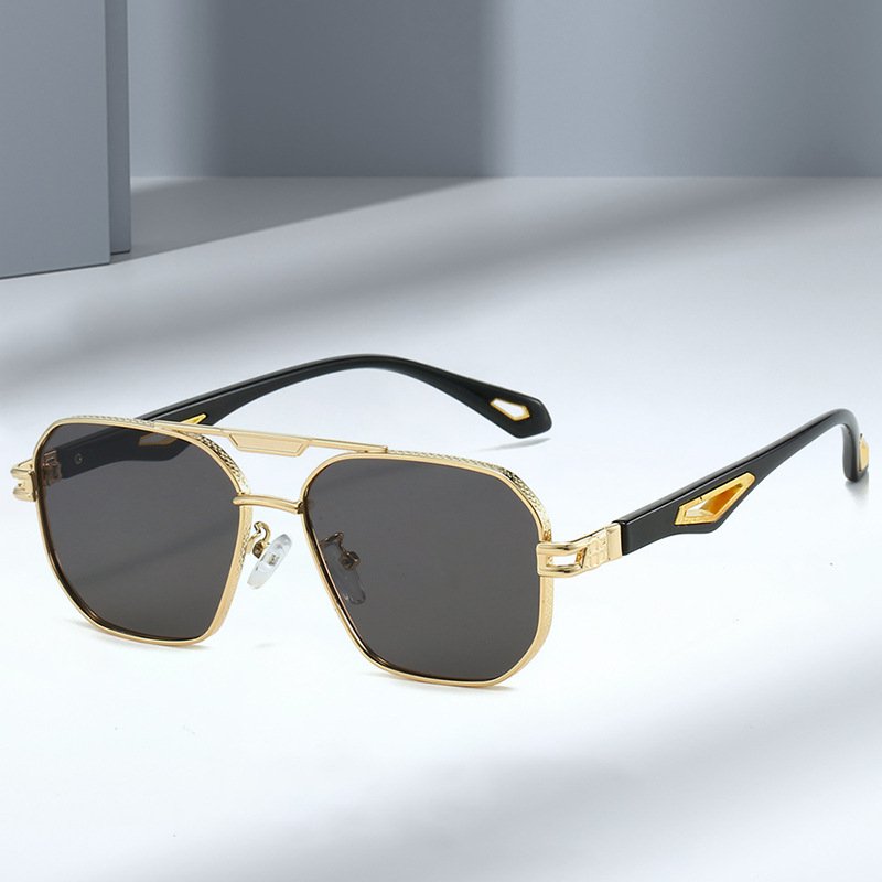Men's Fashion Double Beam Box Hollow Sunglasses