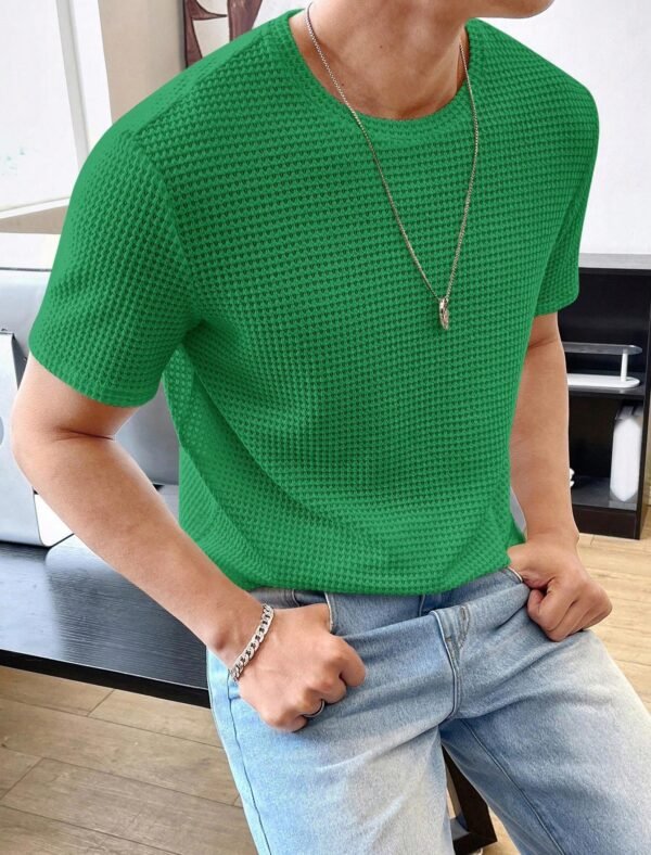 Men's Casual Loose Solid Color Short Sleeve - Image 8