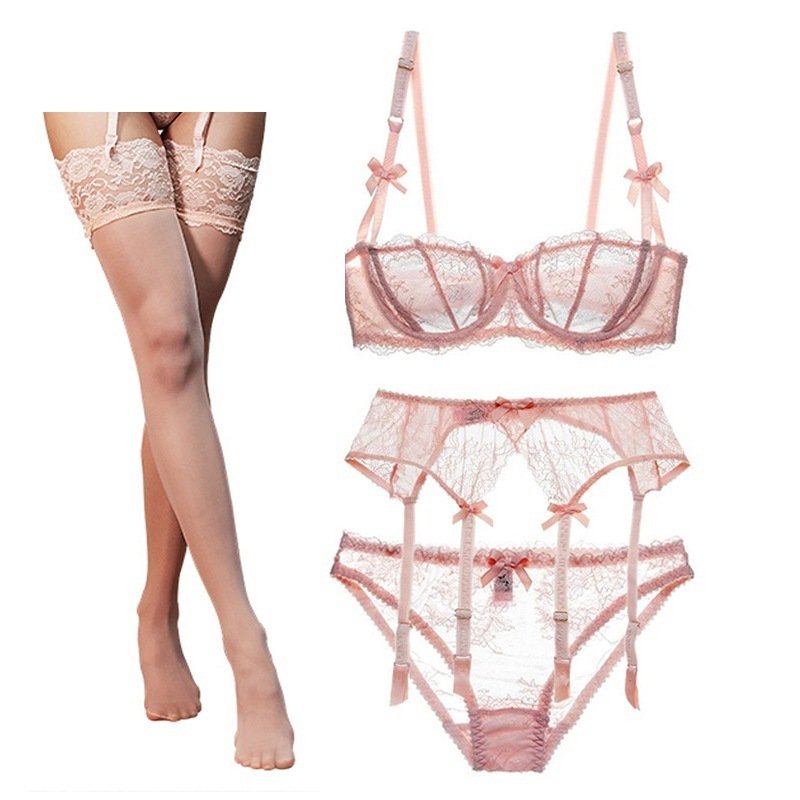 Half Cup Lace Bra Set Women - Image 7