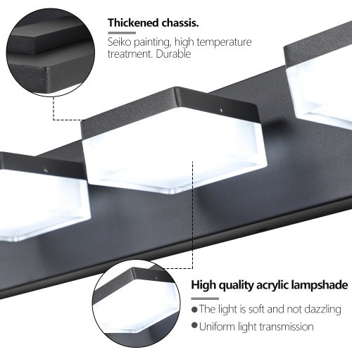 Modern 6 Lights Black LED Makeup Mirror Fixtures For Bathroom And Vanity Unavailable Platforms- Temu - Image 6