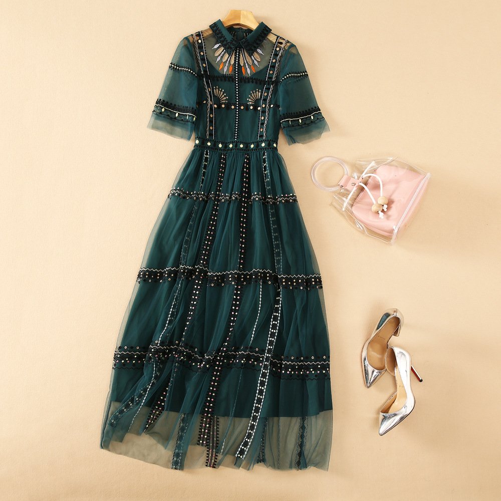 Mesh Embroidery Small Dress Temperament Dress Women - Image 3