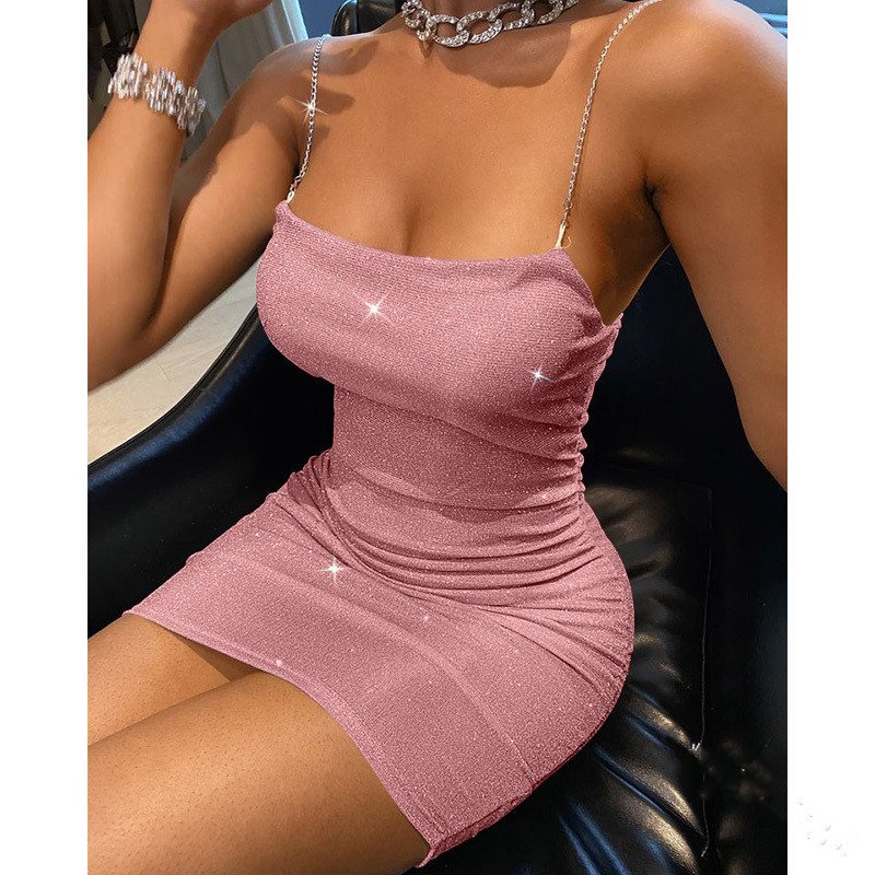 Women Fashion Spaghetti Strap Mini Dress Slip Dress Women Sexy - Image 3
