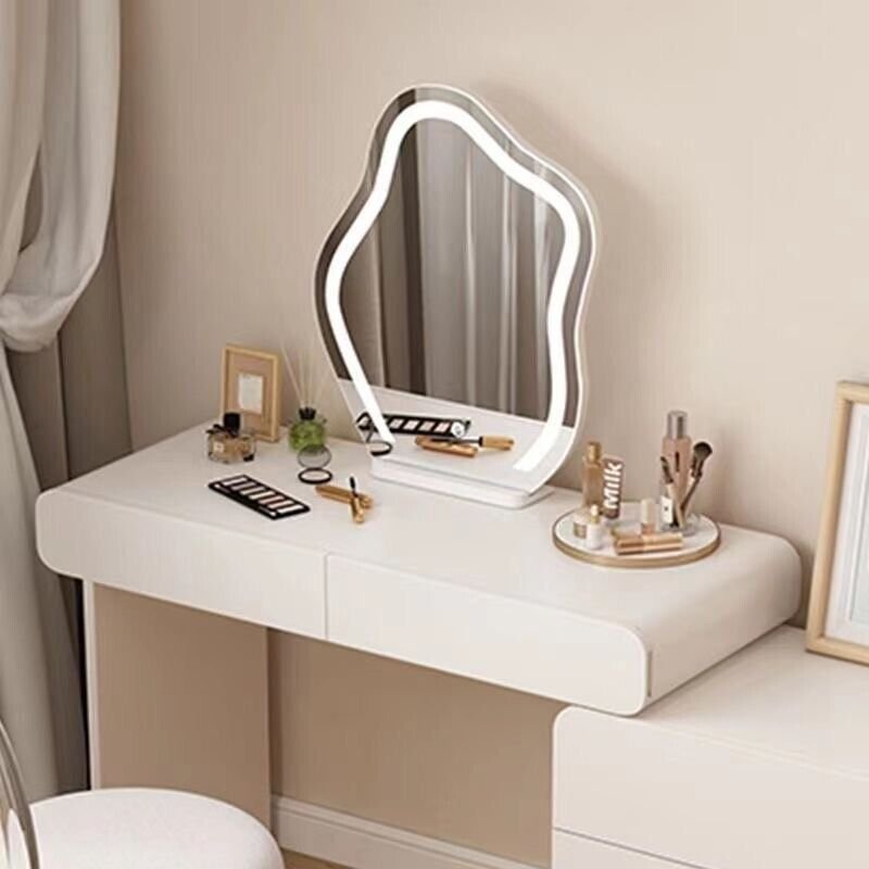 Large Makeup Mirror Cloud Shape Vanity Mirror 3 Colors LED Lights 220V
