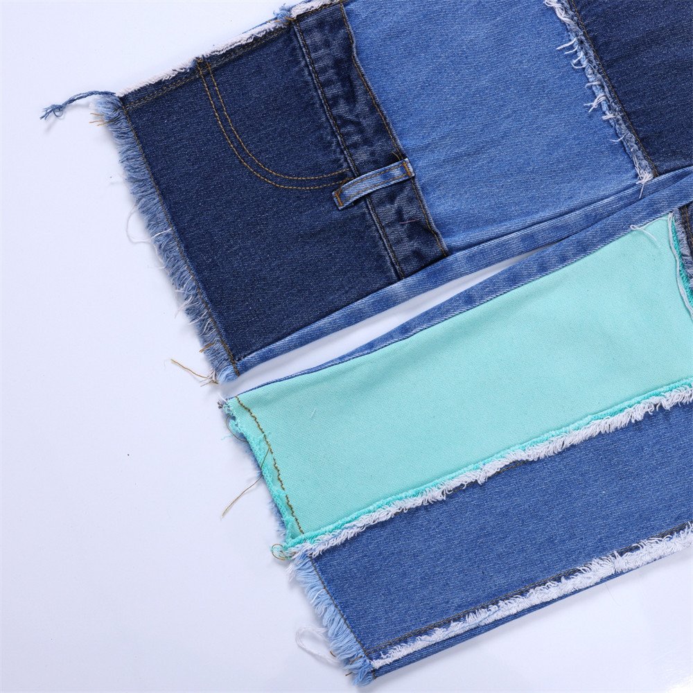 Color Contrast Patchwork Jeans For Men - Image 6
