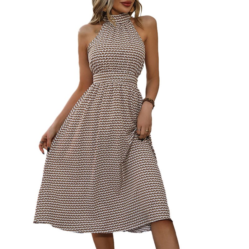 Fashion Women Dress High Waist Plaid Dress - Image 6