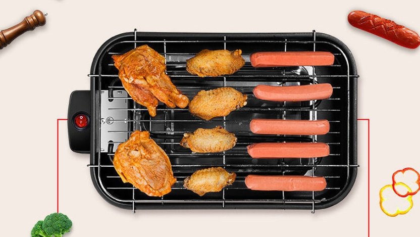 Factory directly for household barbecue square non-smoking electric oven carbon steel plate knob temperature control Korean electric baking tray customization - Image 6