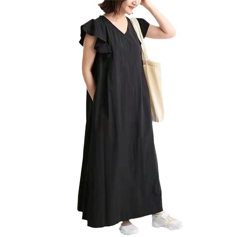Ruffle Sleeve Dress Loose Slimming Dress Women - Image 3