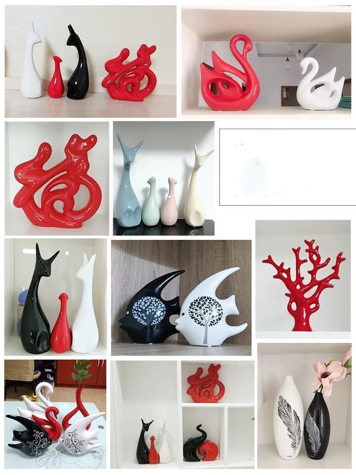 Living Room Wine Cabinet Bookcase Household Ceramic Crafts - Image 7