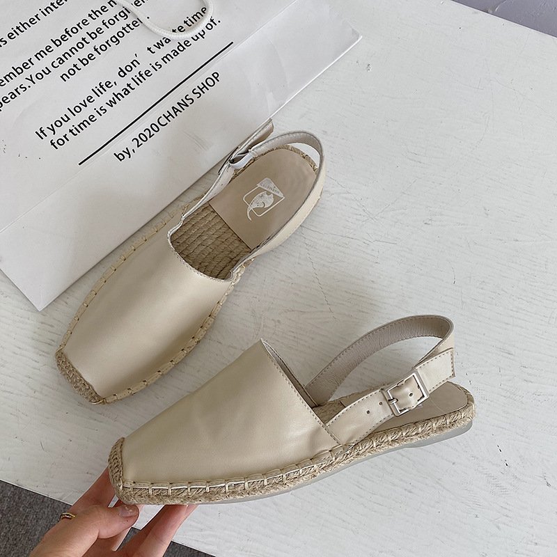 Baotou Flat Sandals Women Retro Fisherman Shoes Soft Leather Single Shoes Women - Image 5