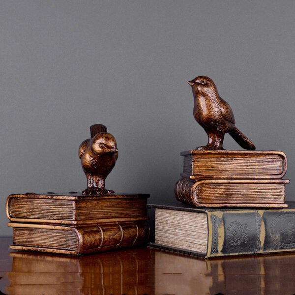 European Style Retro Bird Bookcase - Image 5