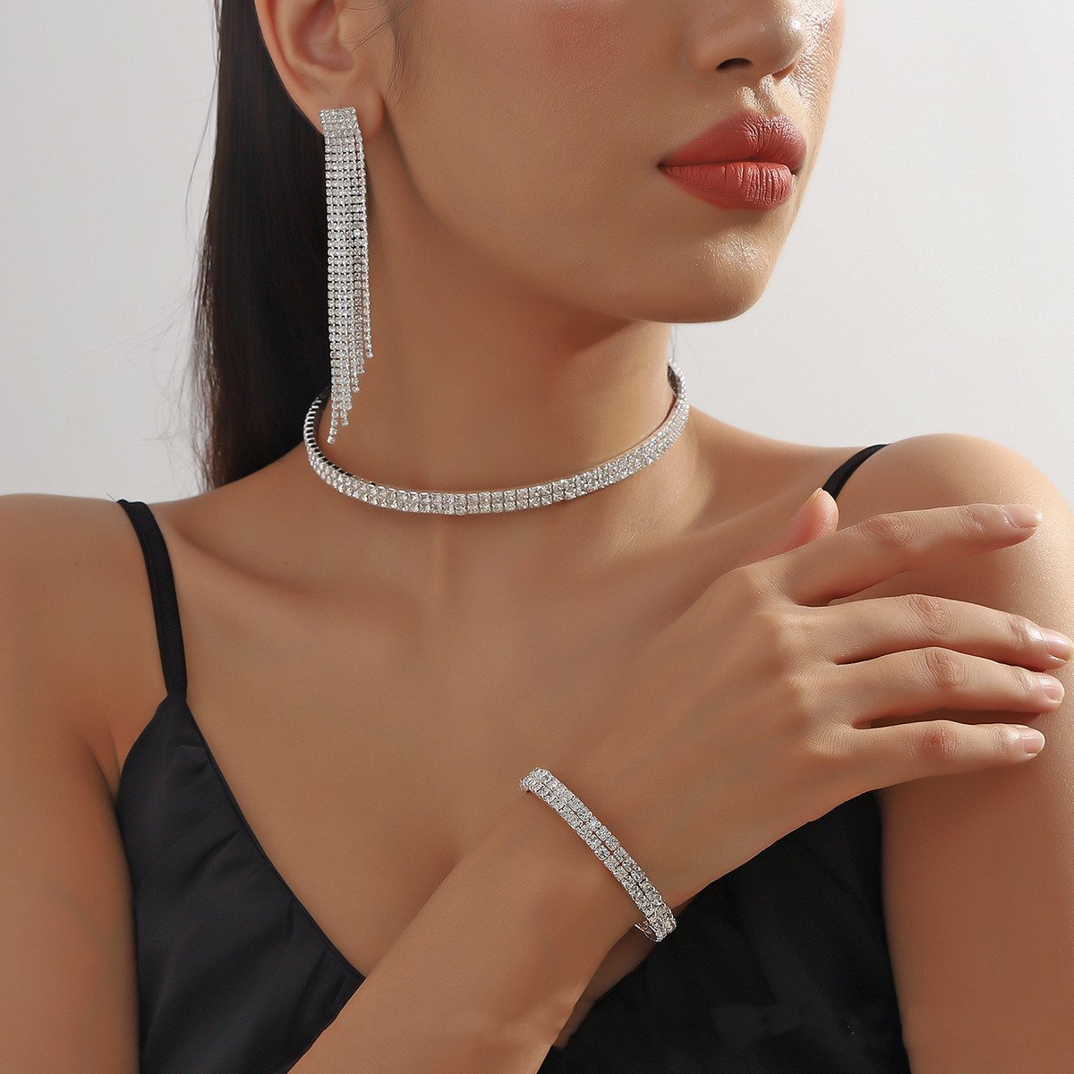 Fashion Choker Necklace Jewelry Full Of Diamonds - Image 7