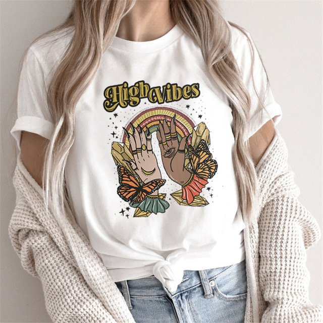 Fashion Tarot Women Print T-shirts Female Cartoon Tops - Image 6