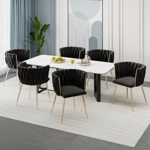 Metal Velvet Dining Chairs - Image 4