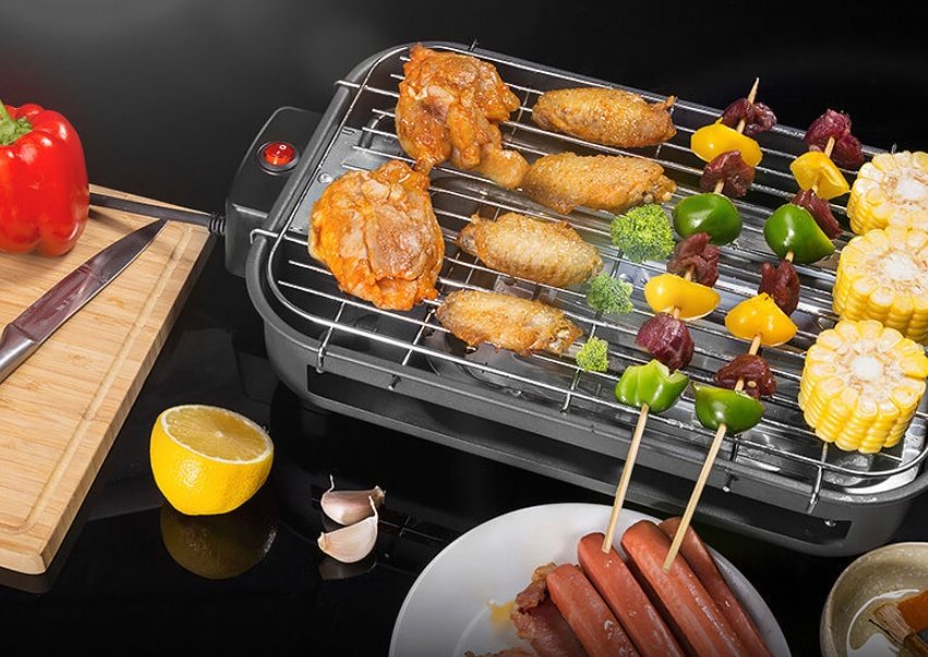 Factory directly for household barbecue square non-smoking electric oven carbon steel plate knob temperature control Korean electric baking tray customization - Image 2