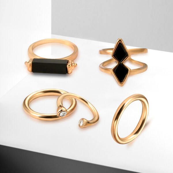Fashion Joint Ring Set Electroplating 18K Gem Jewelry - Image 3