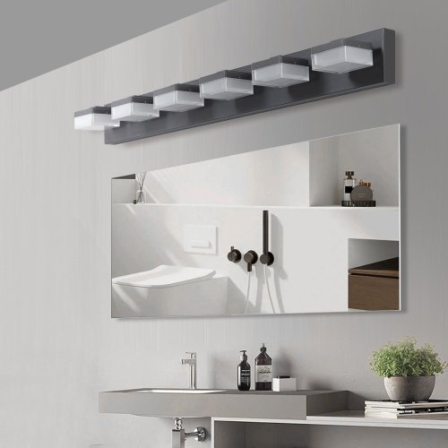 Modern 6 Lights Black LED Makeup Mirror Fixtures For Bathroom And Vanity Unavailable Platforms- Temu - Image 2