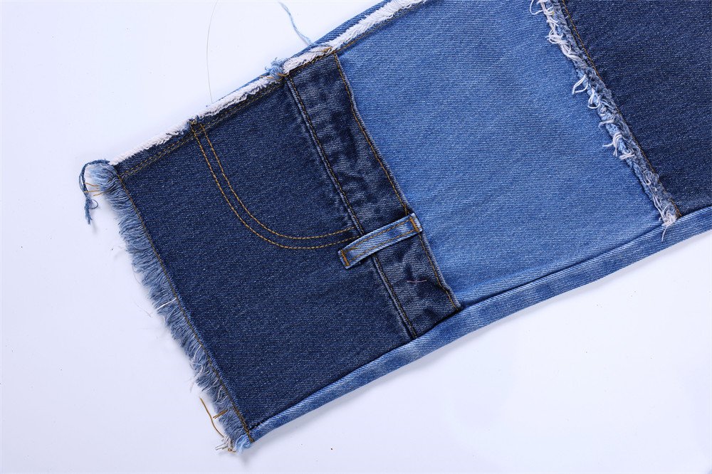 Color Contrast Patchwork Jeans For Men - Image 7