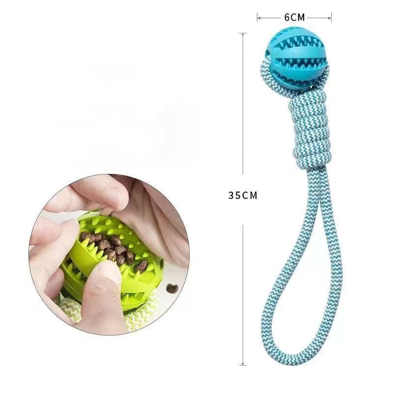 Dog Toys Treat Balls Interactive Hemp Rope Rubber Leaking Balls For Small Dogs Chewing Bite Resistant Toys Pet Tooth Cleaning Bite Resistant Toy Ball For Pet Dogs Puppy - Image 4