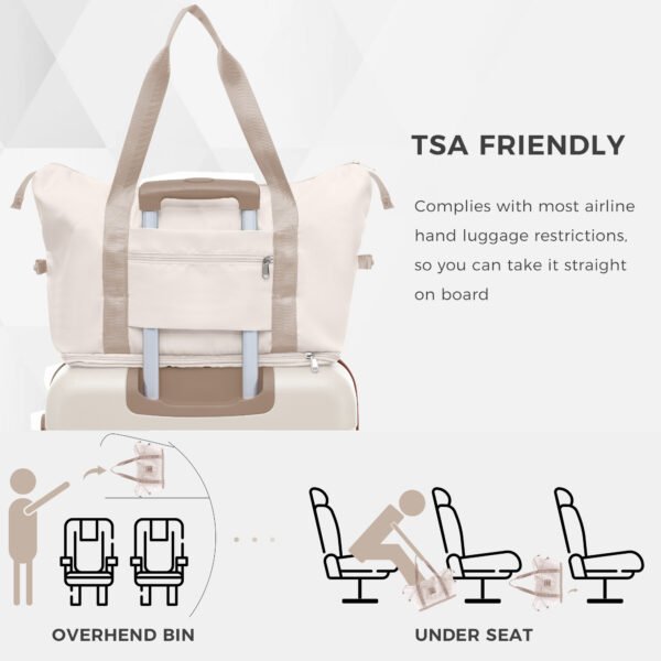 4-piece Suitcase Set With USB Port, Expandable ABS Durable Suitcase With Travel Bag, Cup Holder, With Spinner Wheels, Beige - Image 6