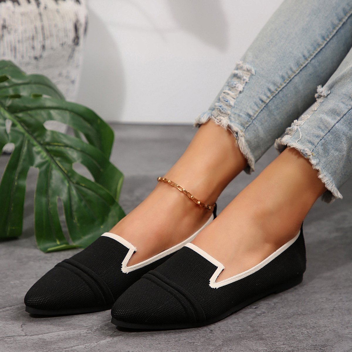 Large Size Flats Female Pointed-toe Fashion Leisure Slip On Pumps - Image 5
