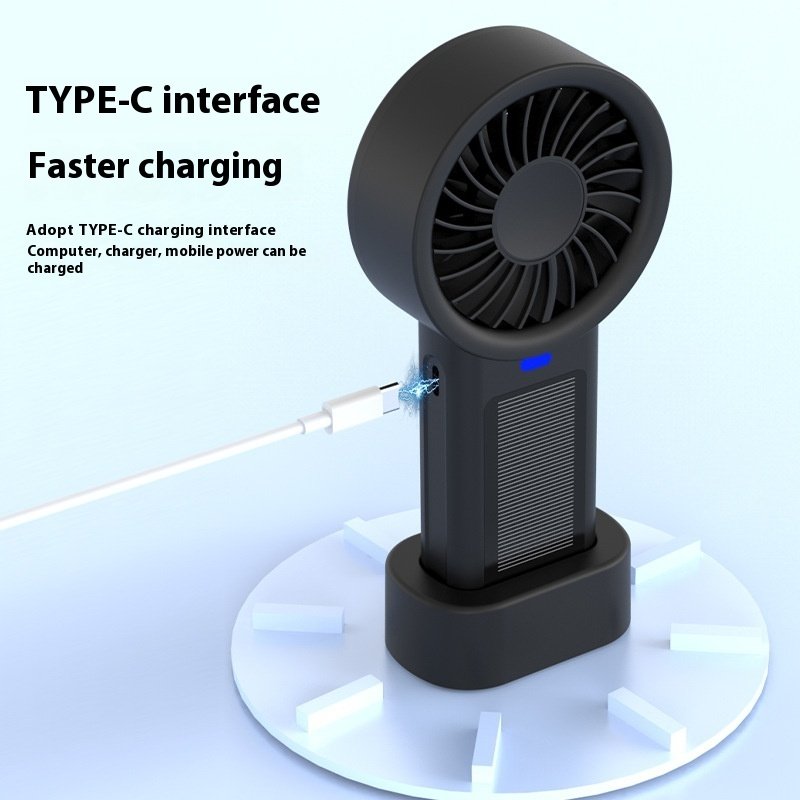 USB Mini Solar Charging Handheld Fan - Image 5