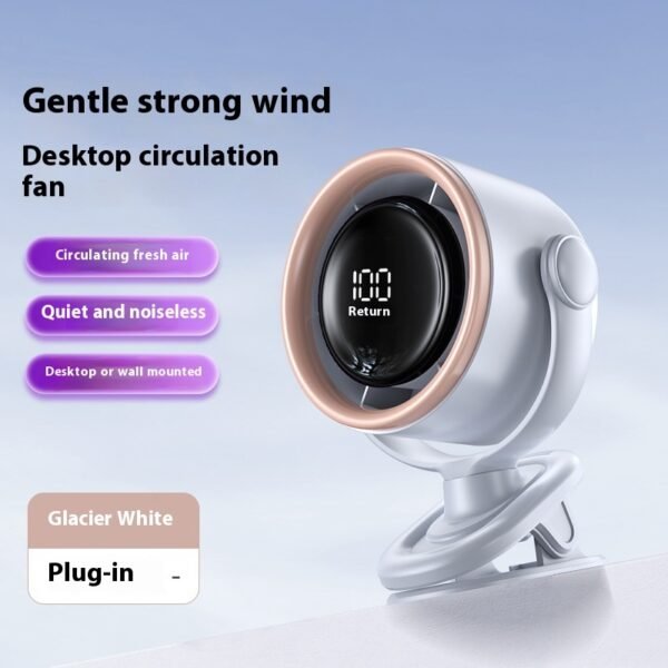 Desktop Clip Fan Digital Display Screen Wall-mounted Usb Rechargeable - Image 4