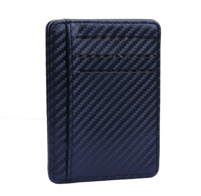 New Fashion Pu Leather Carbon Fiber Wallet Mini Slim Wallets Business Men Credit Card ID Holder with RFID Anti-chief Purse - Image 2