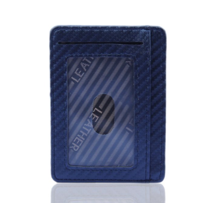 New Fashion Pu Leather Carbon Fiber Wallet Mini Slim Wallets Business Men Credit Card ID Holder with RFID Anti-chief Purse - Image 3