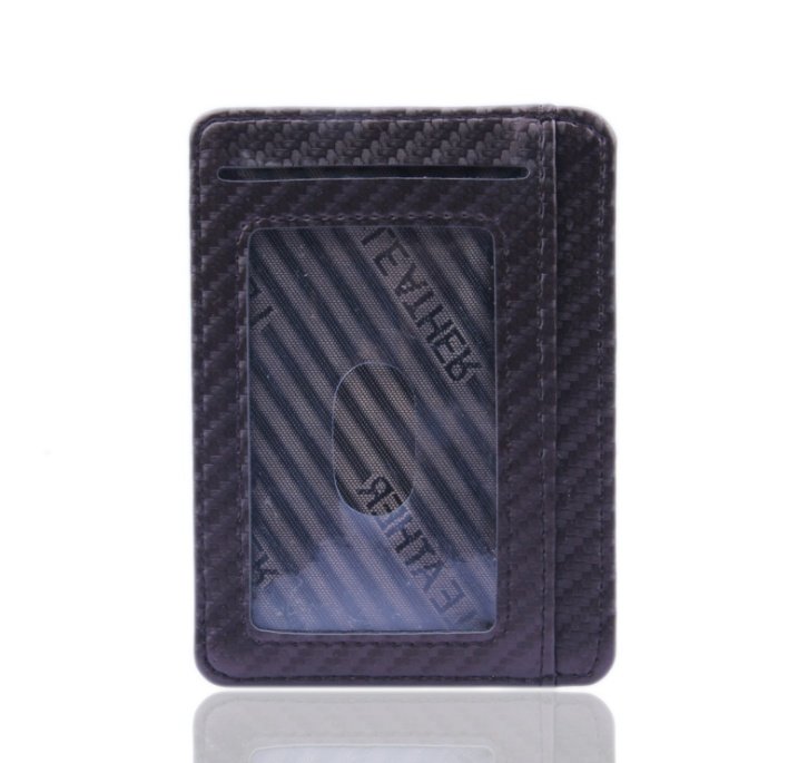 New Fashion Pu Leather Carbon Fiber Wallet Mini Slim Wallets Business Men Credit Card ID Holder with RFID Anti-chief Purse - Image 4