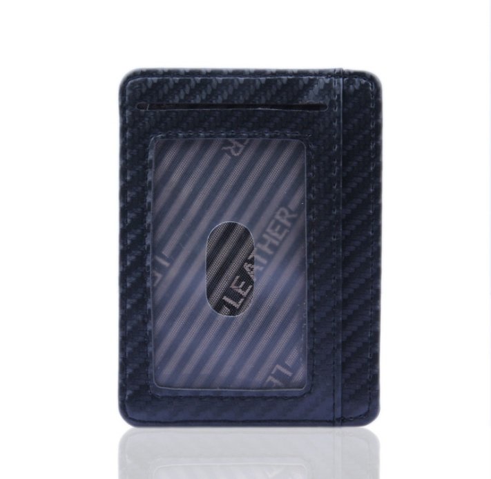 New Fashion Pu Leather Carbon Fiber Wallet Mini Slim Wallets Business Men Credit Card ID Holder with RFID Anti-chief Purse - Image 5