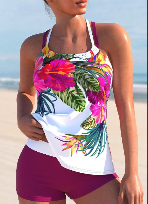 Ladies New Large Flower Split Women's Swimsuit - Image 4