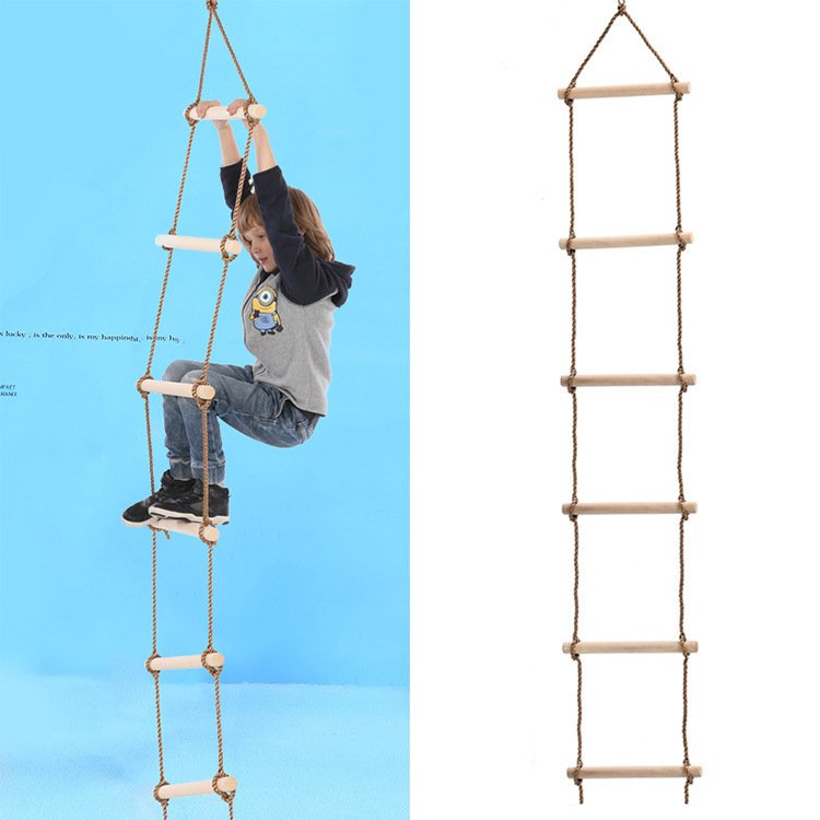 Childhood Fun Wooden Children Climbing Ladder Outdoor Sports Toys - Image 5