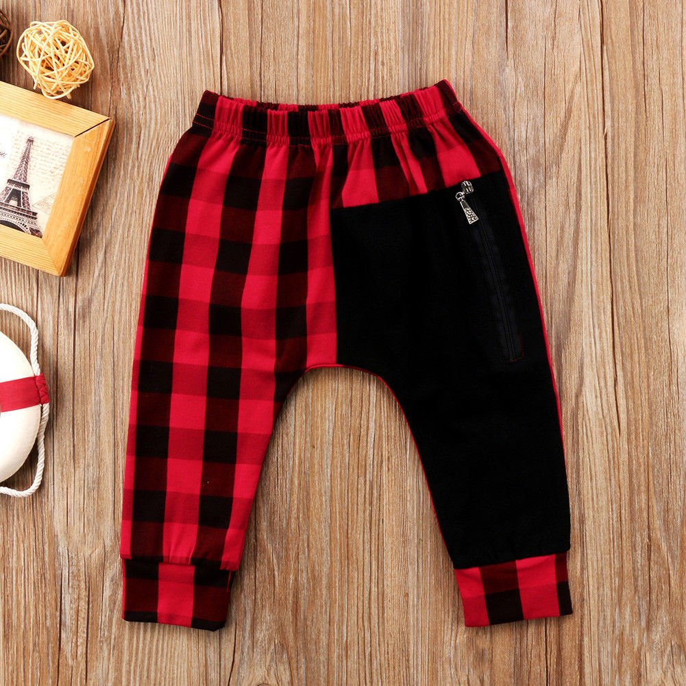 Pudcoco Boy Pants 1Y-6Y Fashion Toddler Kids Boys Plaid Bottom Pants Panty Harem Pants Trousers Casual - Image 5