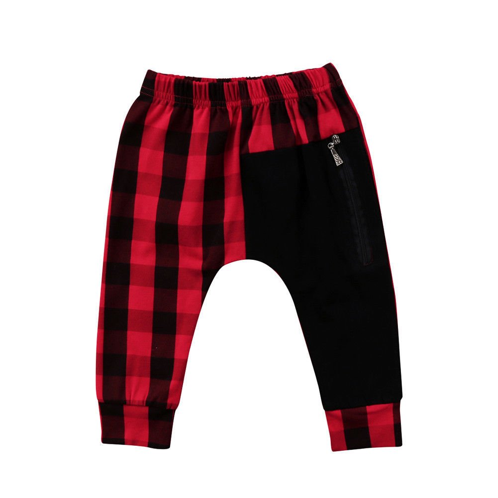 Pudcoco Boy Pants 1Y-6Y Fashion Toddler Kids Boys Plaid Bottom Pants Panty Harem Pants Trousers Casual - Image 2