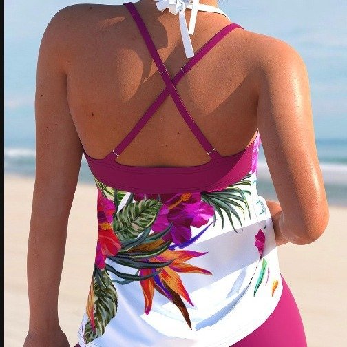 Ladies New Large Flower Split Women's Swimsuit - Image 6