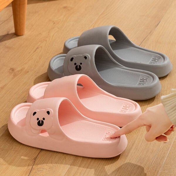 Cute Bear Home Slippers Summer Fashion Thick Bottom Non-slip Bathroom Slipper Women Men Couples Shoes - Image 8