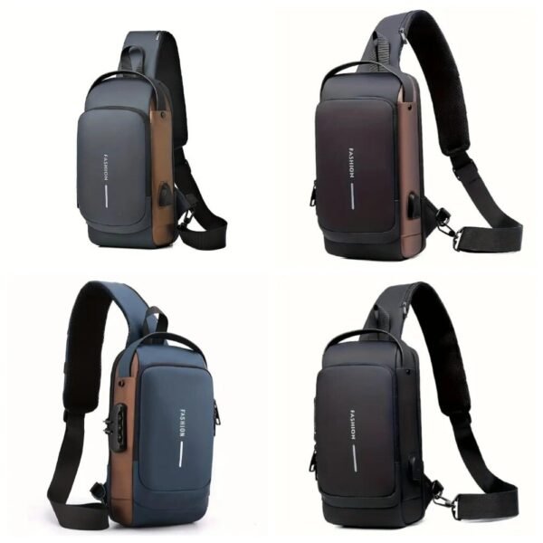 Men S Waterproof Motorcycle Chest Bag - Anti-Theft Shoulder Bag  Oxford Fabric, Multifunctional For Hiking   Outdoor Activities, Outdoor Shoulder Bag   Versatile Carryall  Durable Oxford Fabric - Image 3