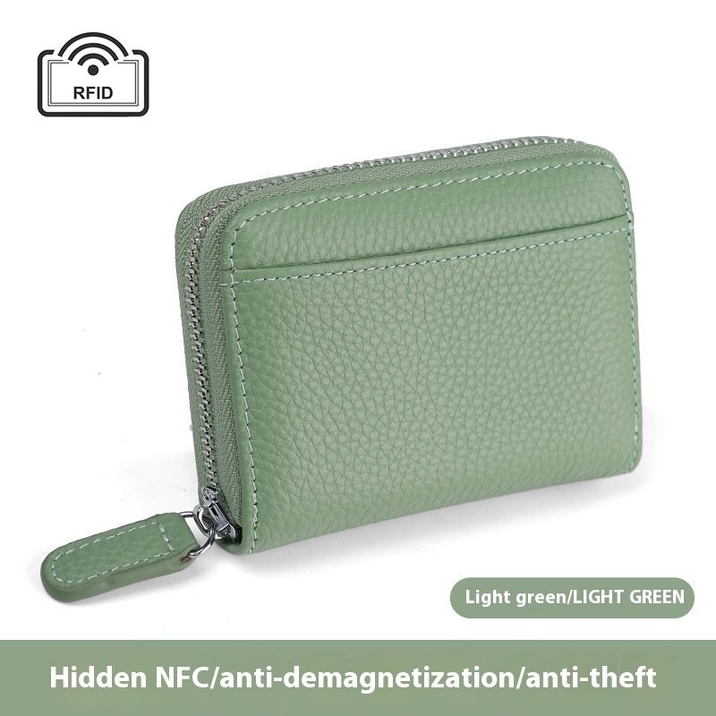 2024 RFID Genuine Leather Card Wallet Men Women Purse With Coin Pocket Zipper Credit Card Holder Small Wallets Bags - Image 7