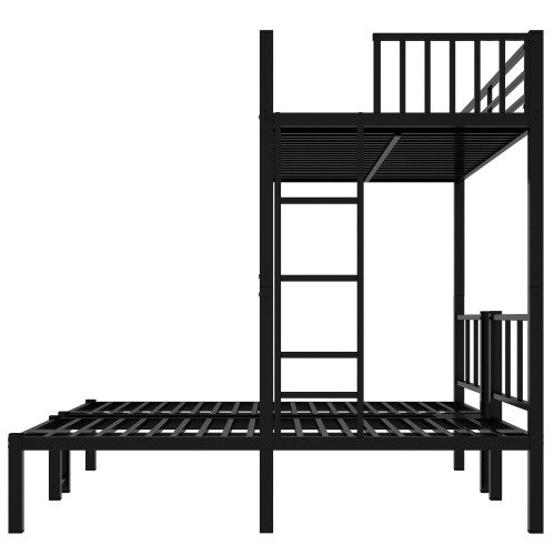 Twin Over Twin & Twin Bunk Beds For 3, Twin XL Over Twin & Twin Bunk Bed Metal Triple Bunk Bed, Black - Image 6