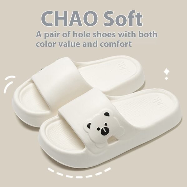 Cute Bear Home Slippers Summer Fashion Thick Bottom Non-slip Bathroom Slipper Women Men Couples Shoes - Image 9