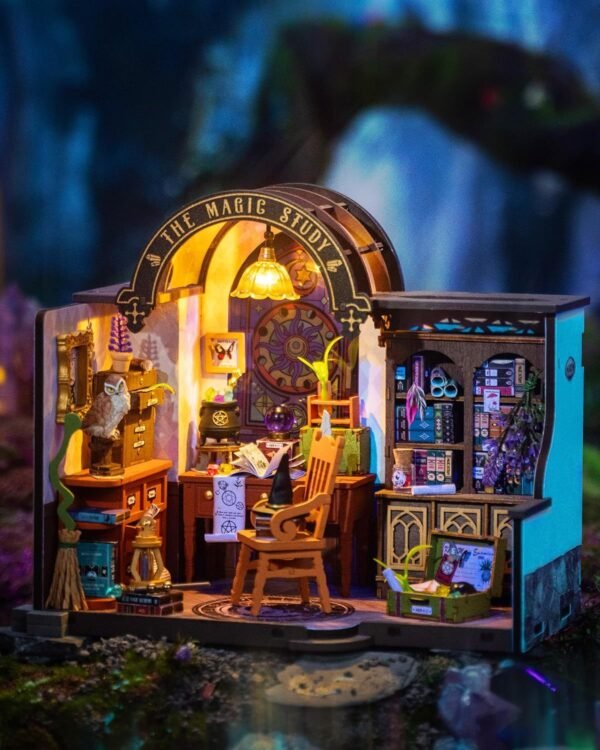 ROBOTIME DIY Miniature House Kit Magic Study Craft Model Kits DG166 - Image 4