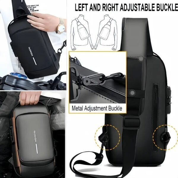 Men S Waterproof Motorcycle Chest Bag - Anti-Theft Shoulder Bag  Oxford Fabric, Multifunctional For Hiking   Outdoor Activities, Outdoor Shoulder Bag   Versatile Carryall  Durable Oxford Fabric - Image 10
