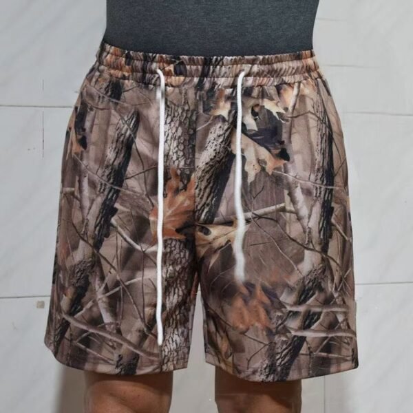 Women's Loose Casual Drawstring Branch Camouflage Printing Shorts - Image 6