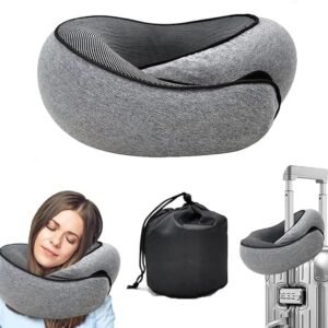 Soft Memory Foam Travel Neck Pillow U Shape Adjustable Support Comfortably Sleeping On Plane Car Office Noon Break