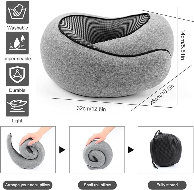 Soft Memory Foam Travel Neck Pillow U Shape Adjustable Support Comfortably Sleeping On Plane Car Office Noon Break - Image 4