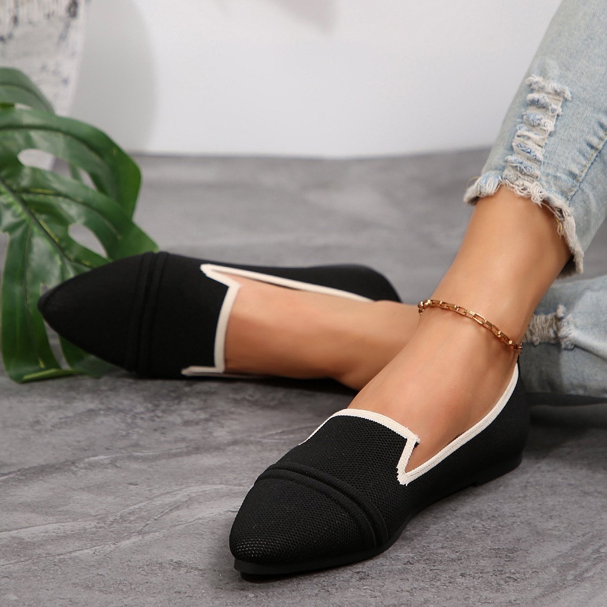 Large Size Flats Female Pointed-toe Fashion Leisure Slip On Pumps - Image 2