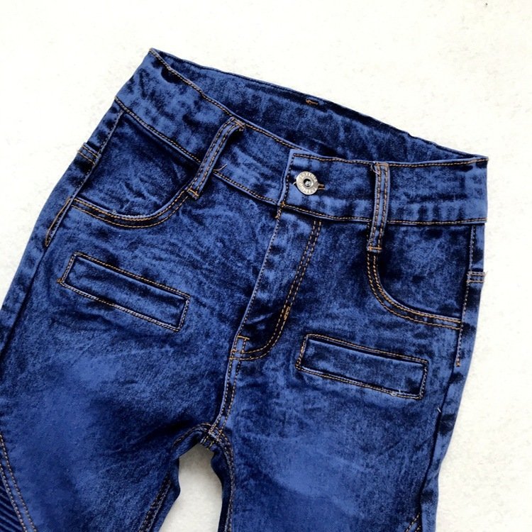 Crinkled Stretch Slim Fit Kids Trousers - Image 2