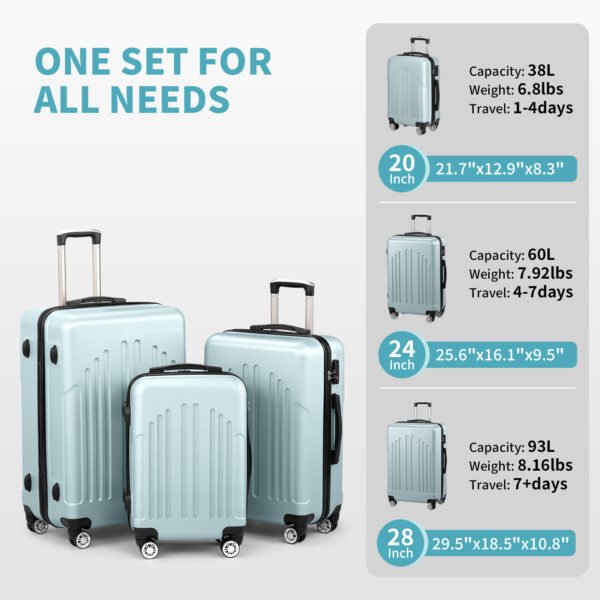 Three In One ABS PC Suitcase 20in 24in 28in Suitcase - Image 10