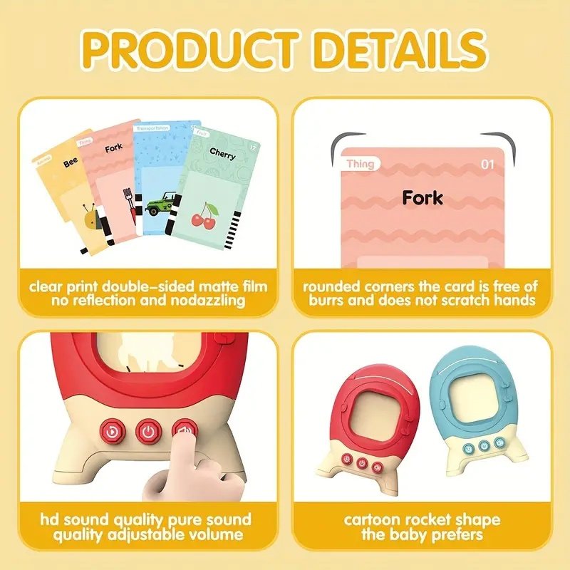 Toddler Toys Talking Flash Cards For 1 2 3 4 5 6 Year Old Boys And Girls, Autism Sensory Toys For Autistic Children, Learning Educational Montessori Speech Therapy 224 Sight Words Kids Gifts - Image 3
