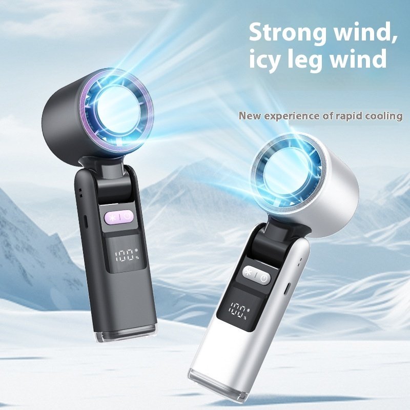 Turbos Chilled Ice Sensation Cold Fan Super Mini Turbos Speed Fan USB Powered Digital Display For Outdoor Camping Travel - Image 7